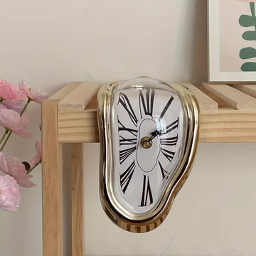 Silent Minimalist Roman Numeral Clock - Vintage Creative Twist Wall Clock for Home Bedroom Living Room